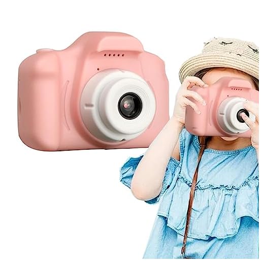 Câmera Infantil, Câmera pequena recarregável 1280×720 para crianças com corda, Minicâmera portátil com 2 polegadas, câmera bonita e colorida para gravação vídeo Kagrote