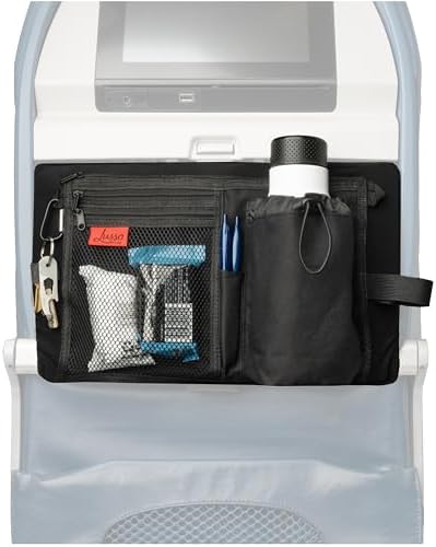 Lusso Gear Premium Black Airplane Tray Table Cover with 5 Compartments – Sanitary, Machine-Washable, Foldable – Black