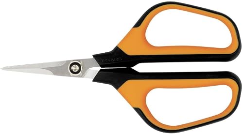 Fiskars Universal Garden Shears SP15, Length: 23.8 cm, High-Quality Steel Blades/Plastic Handle, Black/Orange, Solid, 1051602