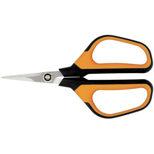 Fiskars Solid Snip Pruning Shears SP15, Length: 23,8cm, Steel Blades/Plastic Handle, Black/Orange, 1051602
