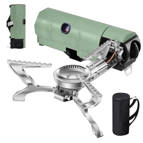 Mini estufa camping gas,Portatil estufa hornillo camping gas plegable al aire libre con bolsa de almacenamiento,adecuada para picnics,mochileros,patios al aire libre