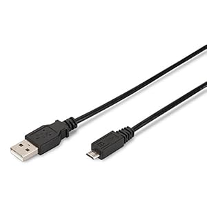 DIGITUS USB 2.0-kabel – 1,8 m – USB A naar type Micro B – 480 Mbit/s – verbindingskabel voor computers, notebooks, hubs, smartphones – zwart