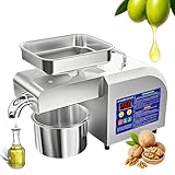 Prensa de Aceite de Oliva Eléctrica Z5 1100W | Máquina Automática de Prensa de Aceite en Acero Inoxidable 304|Prensado en Frío y Caliente|Para Nueces,Semillas,Sésamo,Cacahuetes y Huesos de aceituna