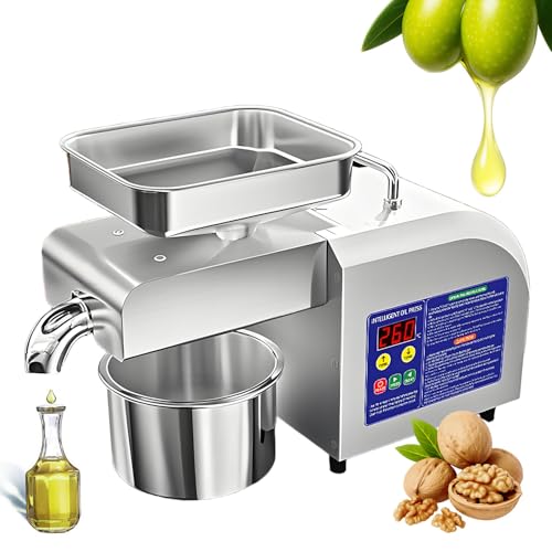 Pressa Per Olio Automatica Z5 1100W | Spremi Olive e Semi a Freddo e a Caldo in Acciaio Inox 304 | Torchio Elettrico per Olio di Noci, Sesamo, Arachidi, Olive | Uso Domestico e Professionale