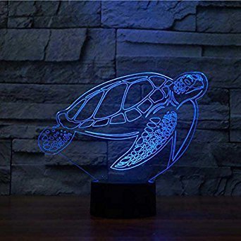 Luce notturna 3D per babini a fora di delfino, con 7 colori cangianti