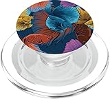 Colorfish Betta Patrón de Peces Hermoso Betta PopSockets PopGrip para MagSafe