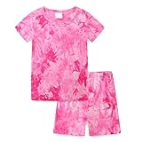 Hikido 2t Boys Clothes Outfit Toddler Neckline T-shirt Shorts Sleeve Set Cool Baby Girl Summer Clothes Fashion Tie Dye Pink18·24M