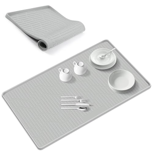32" x 22" Silicone Dish Drying Mat for Kitchen Lanstics Drying Kitchen Mat
