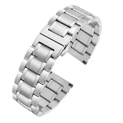 Bracelet montre acier inoxydable 24mm argent solide