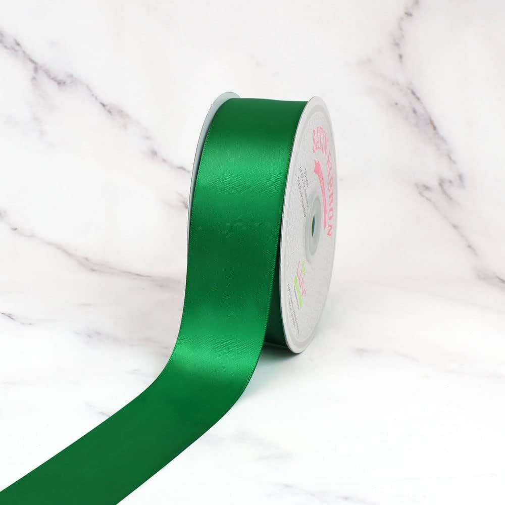 Creative Ideas Solid Satin Ribbon, 1-1/2-Inch by 50 Yard, Emerald Green, Solid