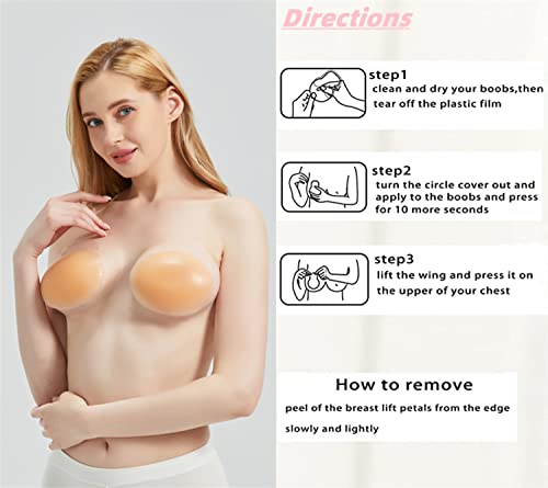 Push Up Nipple Covers Breast Lift Tape Reusable Silicone Bra Pasties Petals Strapless Adhesive Bras For Women Nude #TOP5