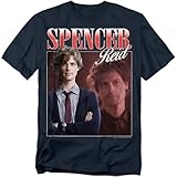 Criminal Minds Spencer Reid Bootleg Unisex Adult T Shirt, Navy, Medium