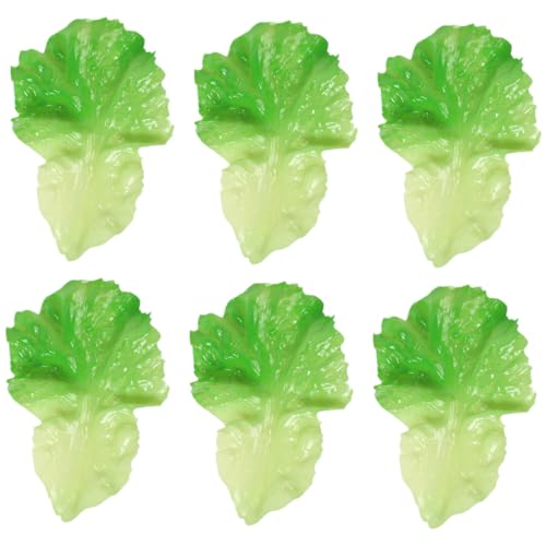 Cabilock 6 Piezas Lechuga Artificial Planta De Cesped Artificial Hierba Falsa Hojas Falsas Plantas Hojas Artificiales Helechos Artificiales para Exterior Grandes De Polivinilo Green