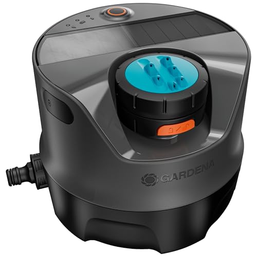 Gardena Système d'arrosage AquaPrecis:, alimenté par l'énergie solaire, utilisation précise de l'eau pour les jardins jusqu'à 320 m², commande Bluetooth, installation facile (16000-20)