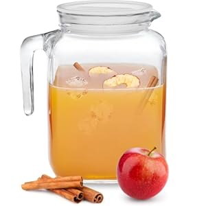 Bormioli Rocco Hermetic Seal Pitcher With Lid and Spout [68 Ounce] for Homemade Juice & Iced Tea or for Glass Milk Bottles, Clear