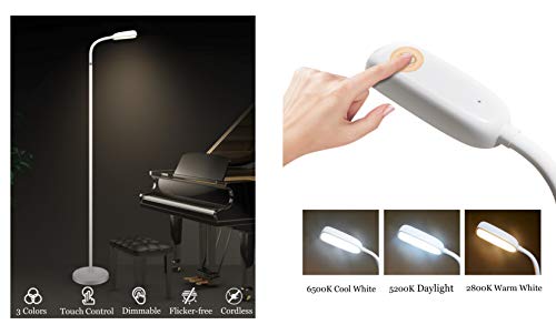 Kozis Cordless Rechargeable Type-C Flexlamp | 2-In-1 Desk Floor Customizable | 3 Colors Adjustable Gooseneck | Stepless Dimming | Lamp For Piano Craft Bedroom Office Study Reading Camping #TOP4