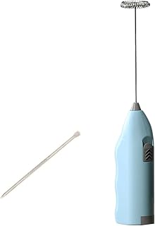 LESANGBAIHUODIAN Mini utensilios de cocina eléctricos prácticos de acero inoxidable Chocolate cremoso apto for capuchino Espumador de leche eléctrico azul