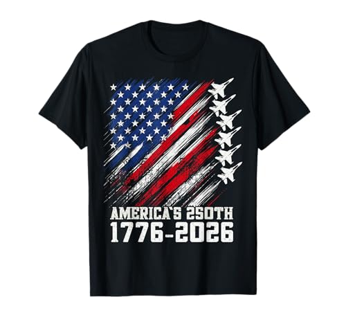 250 Year American Anniversary Fighter Jets 4th of July Boys T-Shirt