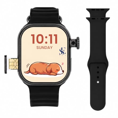 Image of SE HUB S9 HC Android Smartwatch for Men and Women with 4G SIM Support, AMOLED Display, 180 Rotating Side Camera, 2GB RAM, 16GB Storage, GPS and Bluetooth Calling, Black