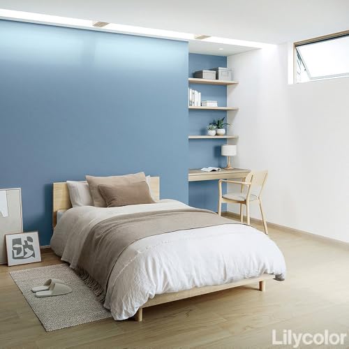 壁紙屋本舗 壁紙 生のり付き クロス 無地 青 ブルー 塗り壁 漆喰調 リリカラ LV2092 幅92cm×切り売り m単位 【受注生産品・キャンセル不可】