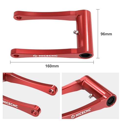 NICECNC Tieferlegungslenker-Kit Compatible with Honda CRF300L Rally 2021-2024, CRF300L 2021-2024, eloxiert, CNC-gefräst, 1,75 Zoll, Ersatz für 52475-K1T-E10, Aluminium, rot