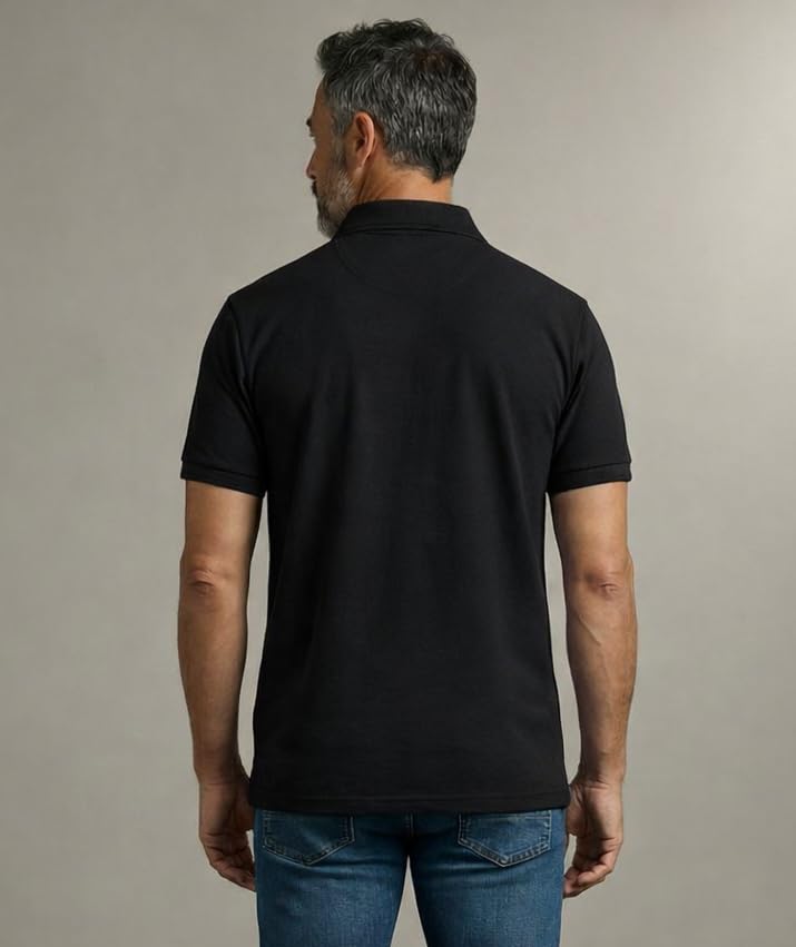 Image of Men Regular fit Polo Neck Front Pocket ||Pocket Embroidery Casual Wear T-Shirt||Half Sleeve Side on Sleeve Embroidery|| Button Closer t Shirt for Men