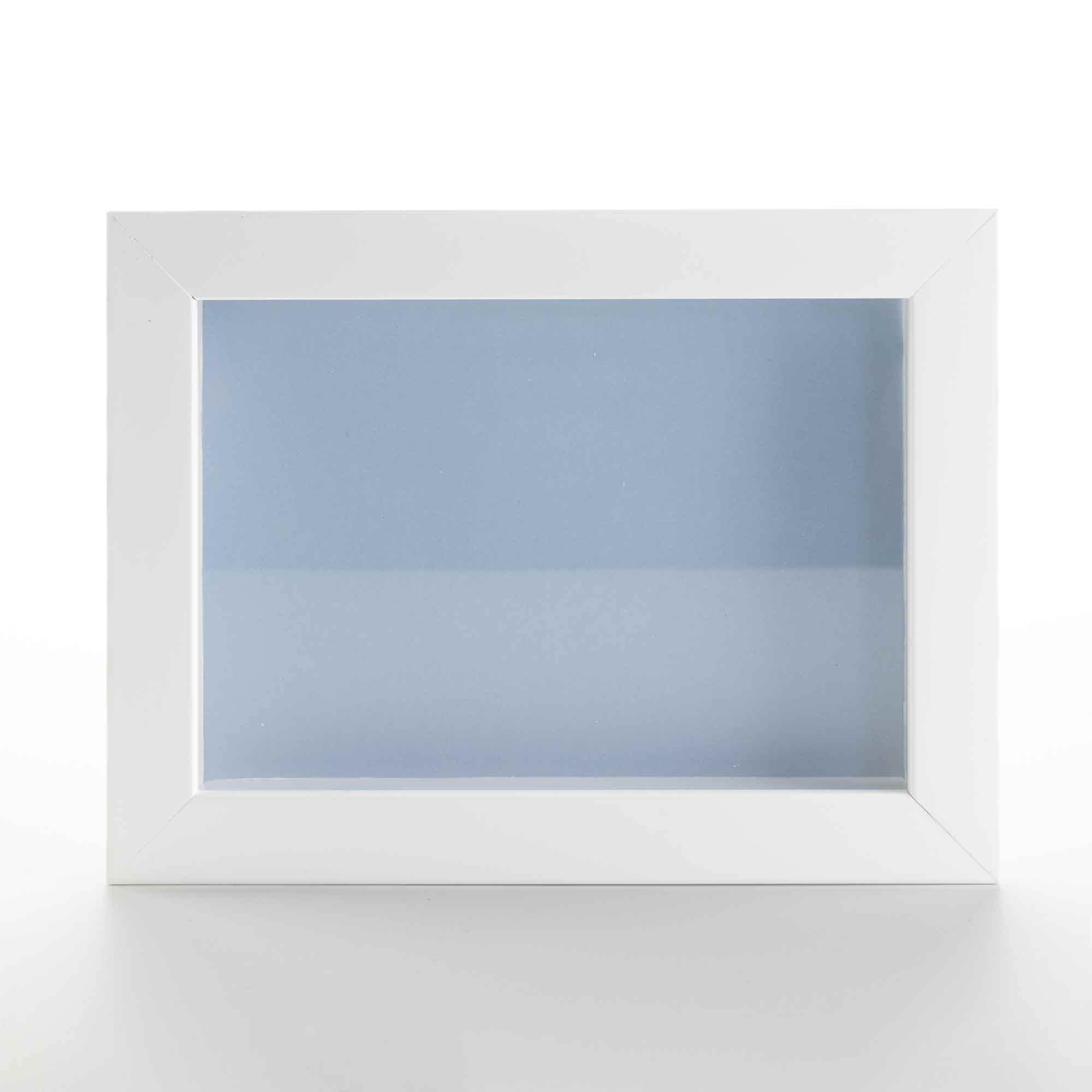 20x24 Shadow Box White Solid Pine Wood Display Frame with Blue Acid-Free Backing UV Acrylic & Hanging Hardware with 0.75