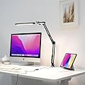 Glint Edge Double Head LED Desk Lamp, Ultra-Wide Coverage for 72" Workspaces, Eye-Caring, 360° Adjustable, Stepless Dimming, Remote Control, 10 Brightness Modes, 3 Color Temperatures, Energy Efficient