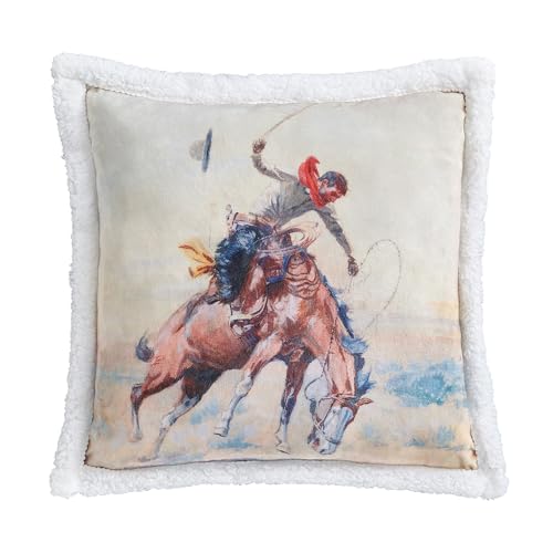 Image of Paseo Road Indigo Hill by HiEnd Accents Buster 18x18 Cream Throw Pillow