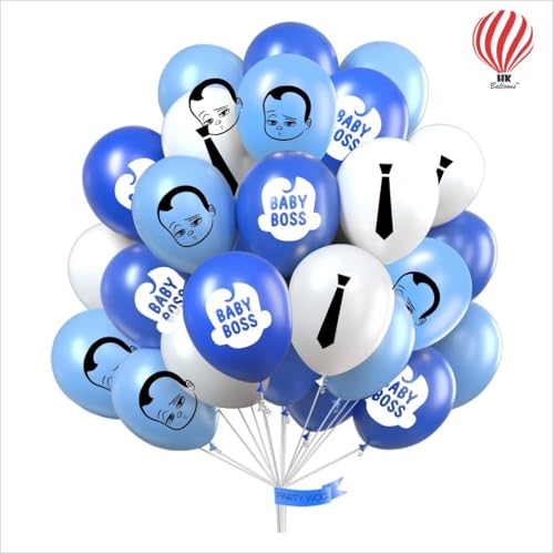 Image of Hk Balloons 45Pcs Baby Boy Decoration Printed Balloons For Boss Baby Theme Decorations Item For Blue And White Themed Decorations Balloons