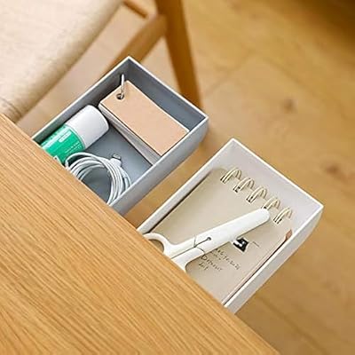 Under Table Drawer, Hidden Self-Adhesive Pencil Tray Drawer,Under Desk Holder Storage Box, Stationery Pencil Storage Drawer Organizer for Office/School/Kitchen (1 Pack Grey)