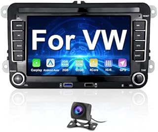 [2GB+32GB] Hikity Android 11 Car Stereo with Sat Nav for VW Golf 5 Polo T5 Tiguan Caddy Seat Built-in CarAutoPlay 7 Inch 2 Din Car Radio with SWC HiFi FM RDS BT RCA WiFi+Canbus+AHD Reverse Camera