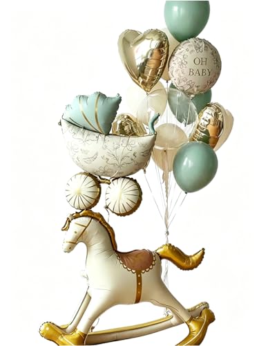 Fête prénatale Oh Baby réussie grâce aux ballons en aluminium et latex dorés
