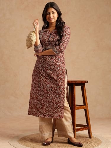 Image of Vbuyz Women's Floral Printed Straight Cotton Special wear Kurtas for Women | Cotton Kurtas for Women | A-Line Kurtas Kurtis | Designer Kurta | Kurtas for Women | Printed Kurtas