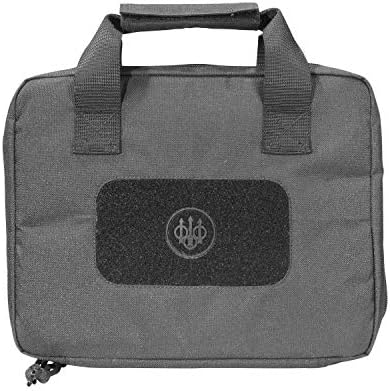 Beretta 11.45" x 3" x 9" Durable DWR 600D Nylon Fully Padded Protective Soft Gun Case, Wolf Grey