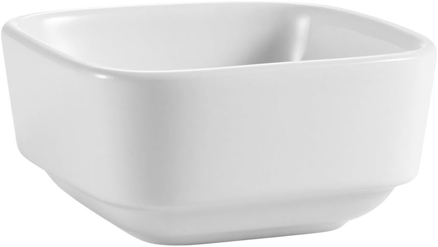 CAC China SHA-Q3 Sushia 3-1/2-Inch 4.5-Ounce Super White Porcelain Square Stacking Dish, Box of 48