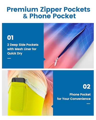 Image of maamgic 2 in 1 Mens Swim Trunks 7 Inch Swim Shorts Swim Suits Board Shorts