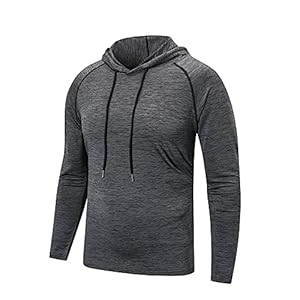 HUAKANG Men’s Long/Short Sleeve T Shirt Running Jogging Top Tee Athletic Hoodies Gym Tops for Men Breathable Sweatshirt Pullover Workout Training Top Sport Casual T Shirt