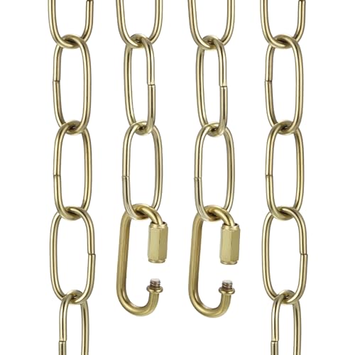 uxcell 2ft Lighting Hanging Chain with 2 Quick Link Lock Light Copper