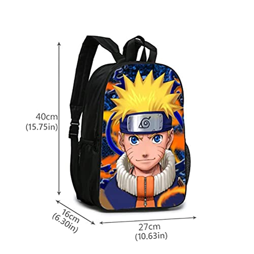 Mochila de viagem com personagens de anime de 40,6 cm, ajustável, dupla face, elegante, leve para li