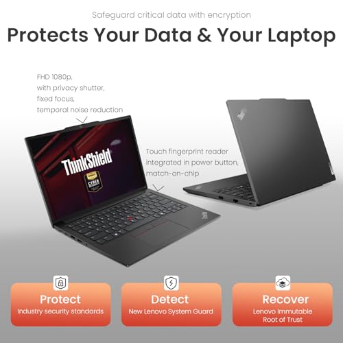 Image of Lenovo ThinkPad E14 Gen 6 Business Laptop, 14 inch FHD+ Display, AMD Ryzen 5 7535U, 16GB DDR5 RAM, 1TB SSD, Fingerprint, Backlit, Wi-Fi 6, Windows 11 Pro, Bundle with Targus USB-C 100W Docking Station