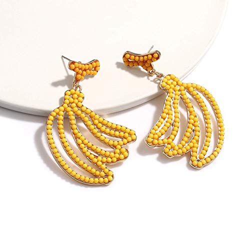 XOCARTIGE Brincos de gota femininos com contas de semente boho brincos pendentes feitos à mão de fru