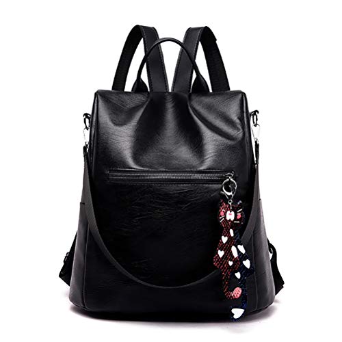 Parkomm Bolso de la PU de la PU de la Moda de la Mochila de Las Mujeres con el Bolso de Hombro Multi-Bolsillo del Colgante del Gato