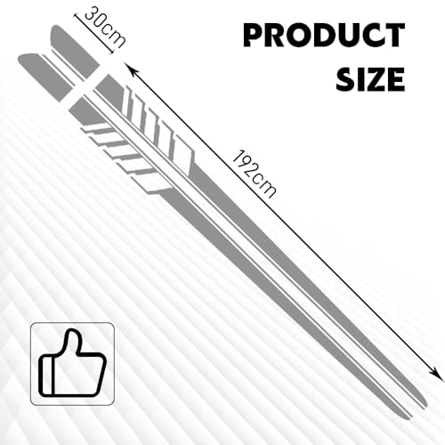 Image of 2PCS Car Side Skirt Decals, Auto Body Large Stickers, Waterproof PVC Racing Long Stripes Personalized Stickers, Car Stripe Stickers Decor Racing Accessories for Cars Trucks SUVs (Light Gray)