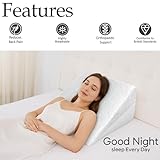 Brillars Bed Wedge Pillow Cushion - Incline Support For Acid Reflux Back Pain, Snoring & Heartburn - Orthopedic - Reduces Respiratory Problems - Removable Washable Cover (Foam) - Image 4