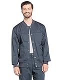 Cherokee Men Scrubs Jacket Workwear Core Stretch Snap Front Plus Size WW330, 5XL, Pewter