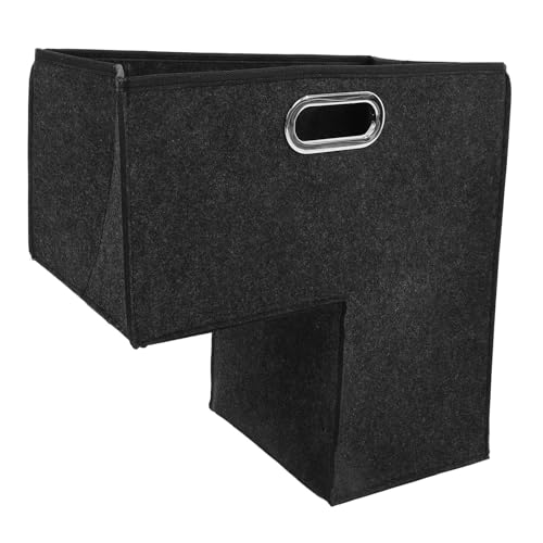 HIAKDOFT Cesto Portaoggetti Scale Pieghevole con Manico Ergonomico Organizer Multiuso per Biancheria Giocattoli e Scarpe Salvaspazio per Scalinate Grigio Scuro