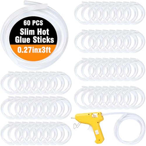 Copkim 60 Pack Long Mini Hot Glue Stick Rolls Bulk,