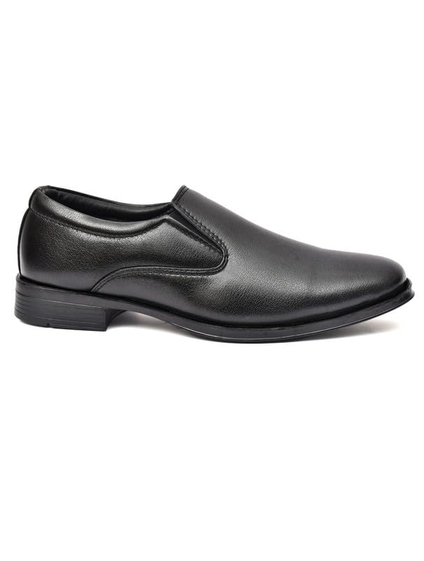 Image of WUSQA Enterprises Men's Leather Formal Shoes | Classic Pull-On Dress Shoes for Office, Business, Party & Wedding | Durable & Comfortable Footwear
