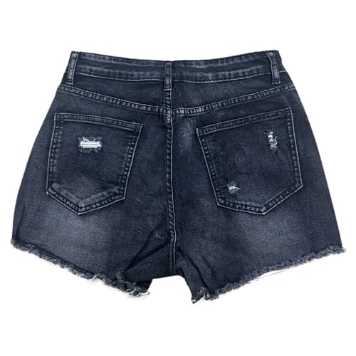 Short en jean délavé extensible et coupe confortable rétro